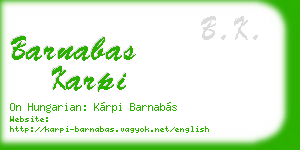 barnabas karpi business card