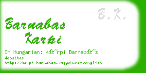 barnabas karpi business card